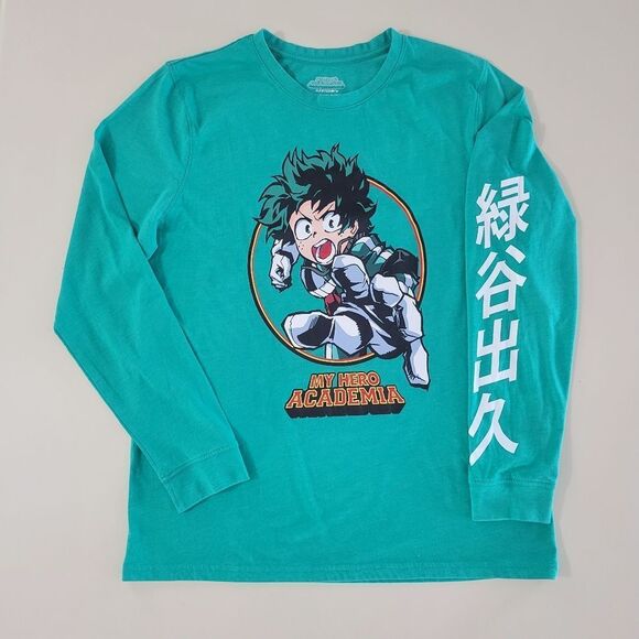 My Hero Academia Teal Crewneck Graphic Long Sleeve Tee - Picture 7 of 16